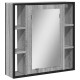 Sonata Dulap de baie cu oglindă gri sonoma 60x16x60 cm lemn compozit