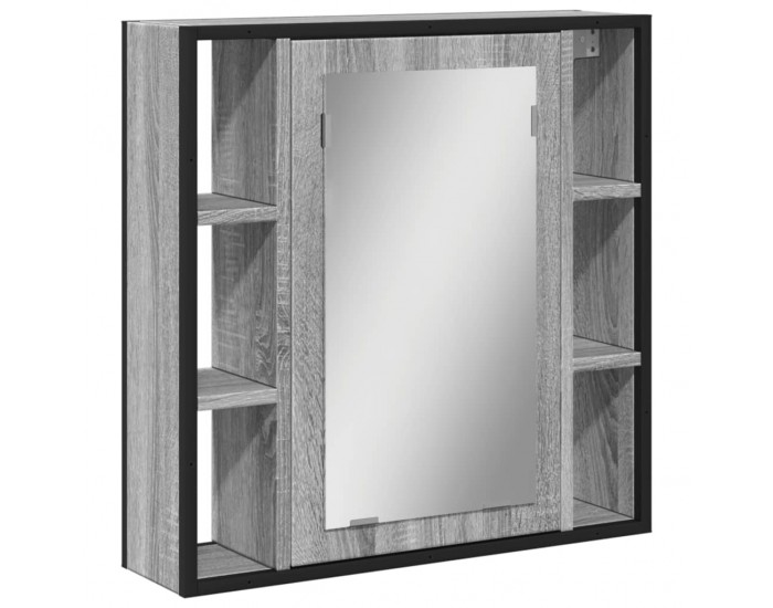 Sonata H Огледален шкаф за баня сив сонома 60x16x60 см инженерно дърво