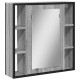 Sonata H Огледален шкаф за баня сив сонома 60x16x60 см инженерно дърво