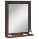 Sonata H Огледало за баня с рафт кафяв дъб 50x12x60 см инженерно дърво