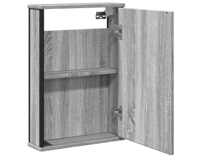 Sonata H Огледален шкаф за баня сив сонома 42x12x60 см инженерно дърво