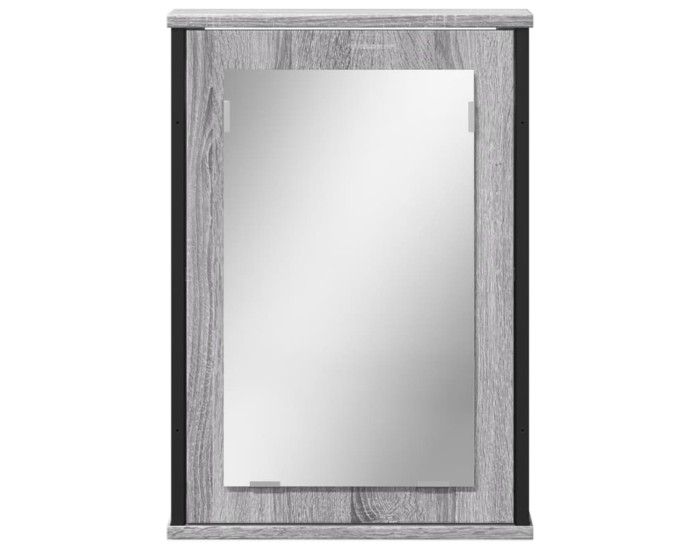 Sonata Dulap baie cu oglindă gri sonoma 42x12x60 cm lemn compozit