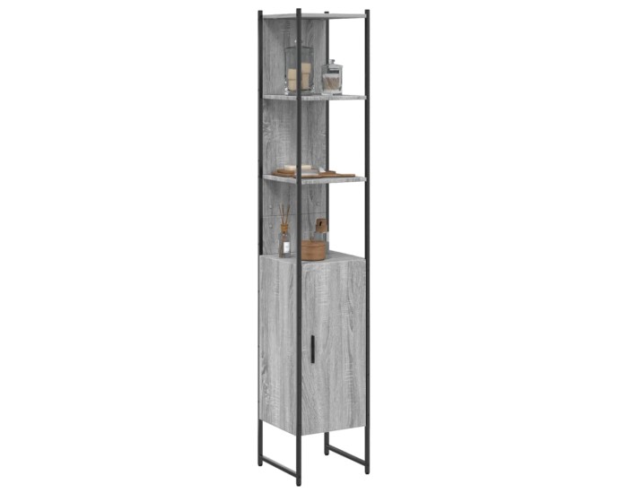 Sonata Dulap de baie, gri sonoma, 33x33x185,5 cm, lemn prelucrat