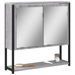 Sonata H Огледален шкаф за баня сив сонома 60x16x60 см инженерно дърво - Dulapuri de baie