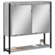 Sonata H Огледален шкаф за баня сив сонома 60x16x60 см инженерно дърво