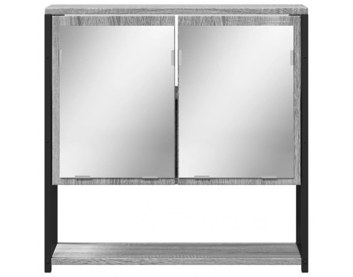 Sonata H Огледален шкаф за баня сив сонома 60x16x60 см инженерно дърво