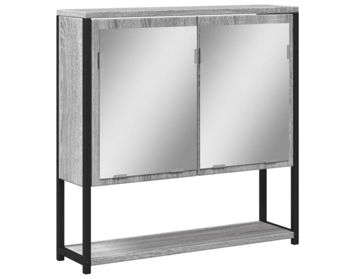Sonata H Огледален шкаф за баня сив сонома 60x16x60 см инженерно дърво