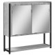 Sonata H Огледален шкаф за баня сив сонома 60x16x60 см инженерно дърво