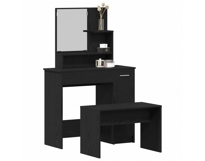 Sonata H Комплект тоалетно шкафче 2 pcs Черен дъб 86.5 x 35 x 136 cm