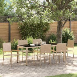 Sonata H Комплект за хранене в градината 7 pcs Бежов и черен - Scaune de grădină