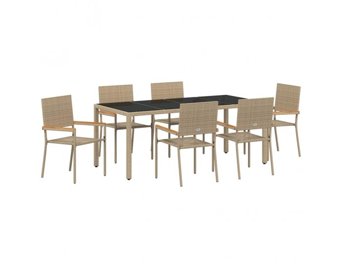 Sonata H Комплект за хранене в градината 7 pcs Бежов и черен