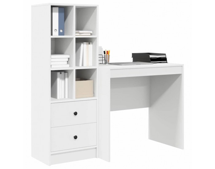 Sonata H Бюро с място за съхранение с рафт 2 pcs Бяло 80 x 50 x 76 см