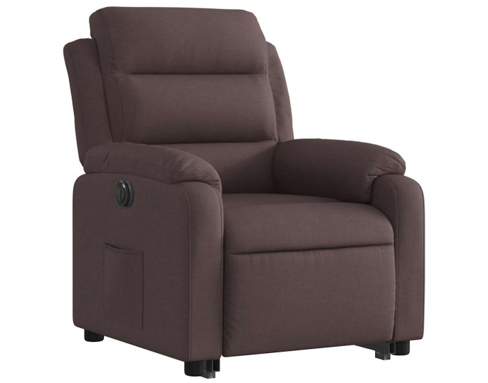Sonata Fotoliu electric rabatabil cu ridicare, maro închis, textil