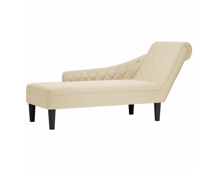 Sonata Șezlong cu pernă și cotieră dreaptă, crem, textil