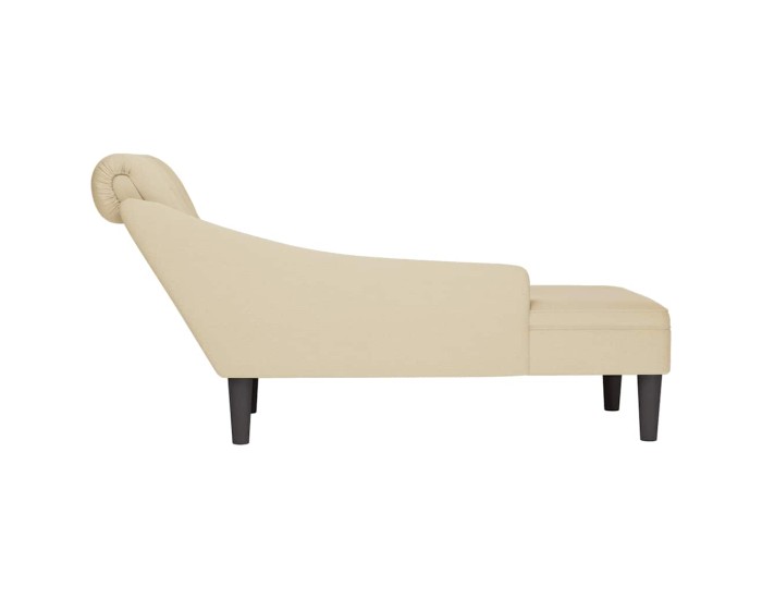 Sonata Șezlong cu pernă și cotieră dreaptă, crem, textil