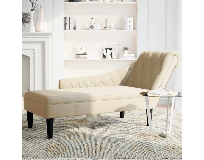 Sonata Șezlong cu pernă și cotieră dreaptă, crem, textil