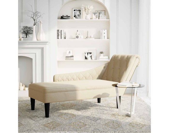 Sonata Șezlong cu pernă și cotieră dreaptă, crem, textil