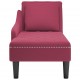 Sonata H Кушетка с възглавница и десен подлакътник, виненочервен, кадифе