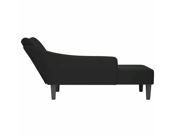 Sonata Sezlong cu cotiera dreapta catifea neagra