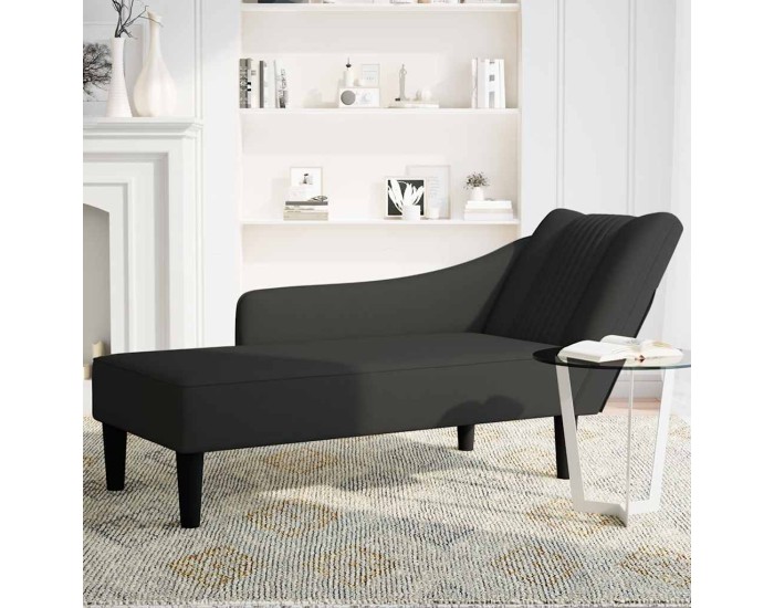 Sonata Sezlong cu cotiera dreapta catifea neagra