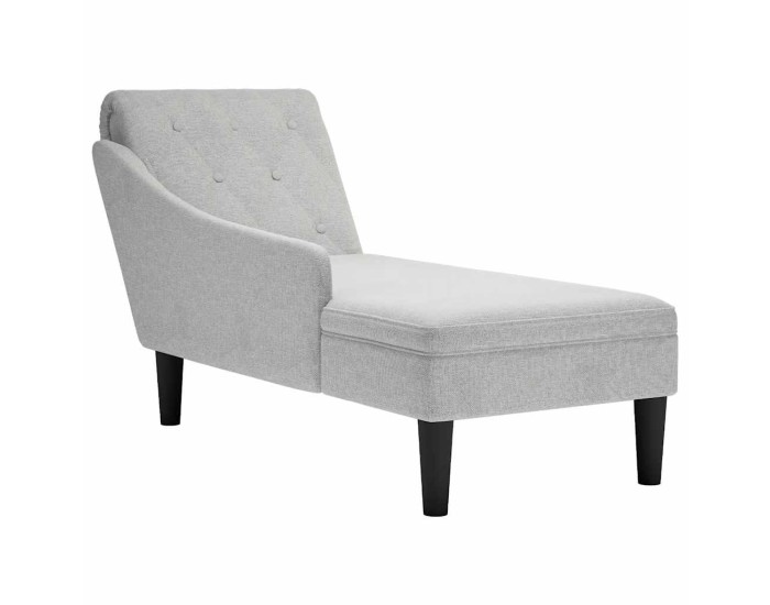 Sonata Șezlong cu pernă și cotieră dreaptă, gri nor, textil
