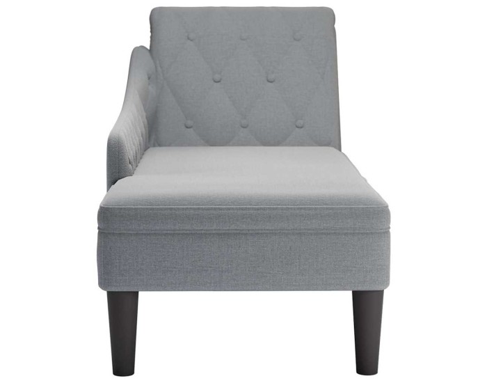 Sonata Șezlong cu pernă și cotieră dreaptă, gri deschis, textil