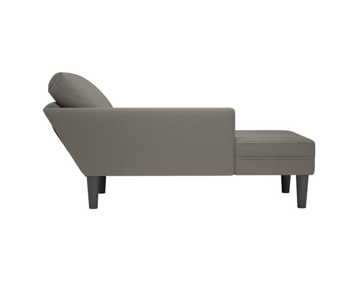 Sonata Sezlong cu pernă din țesătură din velur gri deschis