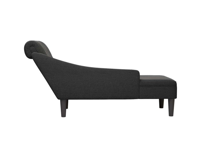 Sonata Șezlong cu pernă și cotieră dreaptă, negru, textil