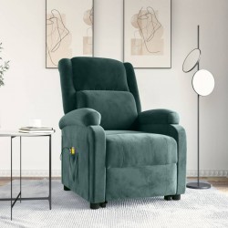 Sonata H Изправящ масажен стол, тъмнозелен, кадифе - Mobilier cu mecanism de relaxare
