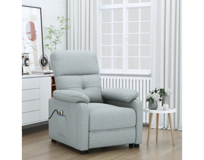Sonata Fotoliu de masaj electric rabatabil, gri deschis, textil