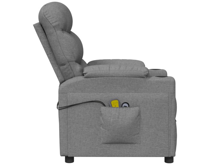 Sonata Fotoliu de masaj electric rabatabil, gri deschis, textil
