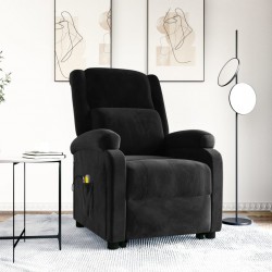 Sonata H Изправящ масажен стол, черен, кадифе - Mobilier cu mecanism de relaxare
