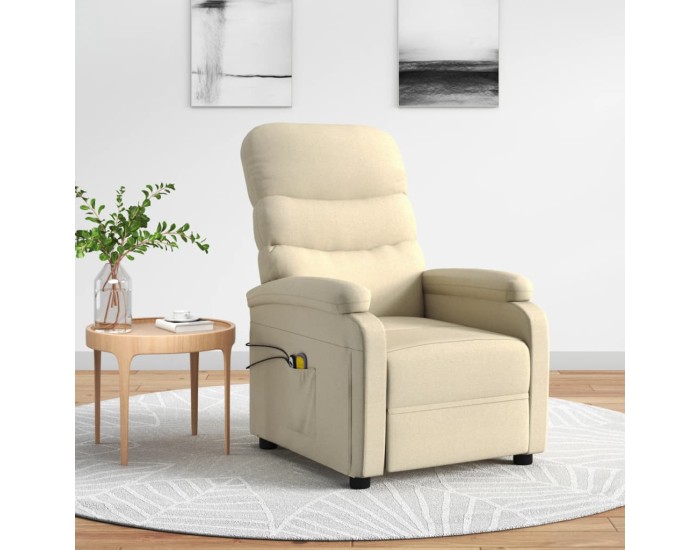 Sonata Fotoliu de masaj electric rabatabil, crem, textil