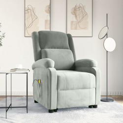 Sonata H Изправящ масажен стол, светлосив, кадифе - Mobilier cu mecanism de relaxare