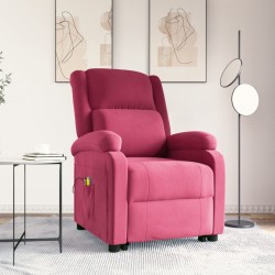 Sonata H Изправящ масажен стол, виненочервен, кадифе - Mobilier cu mecanism de relaxare
