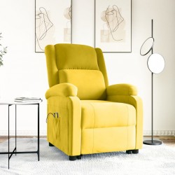 Sonata H Изправящ масажен стол, жълт, кадифе - Mobilier cu mecanism de relaxare