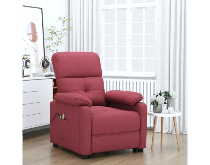 Sonata Fotoliu de masaj electric rabatabil, roșu vin, textil