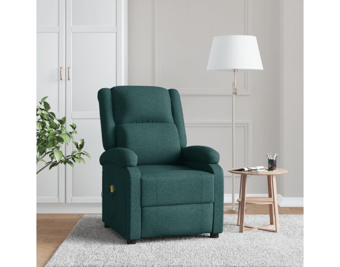 Sonata H Wingback масажен стол, тъмнозелен, текстил