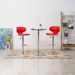 323645 Sonata H Bar Stools 2 pcs Red Faux Leather - Scaune de bar
