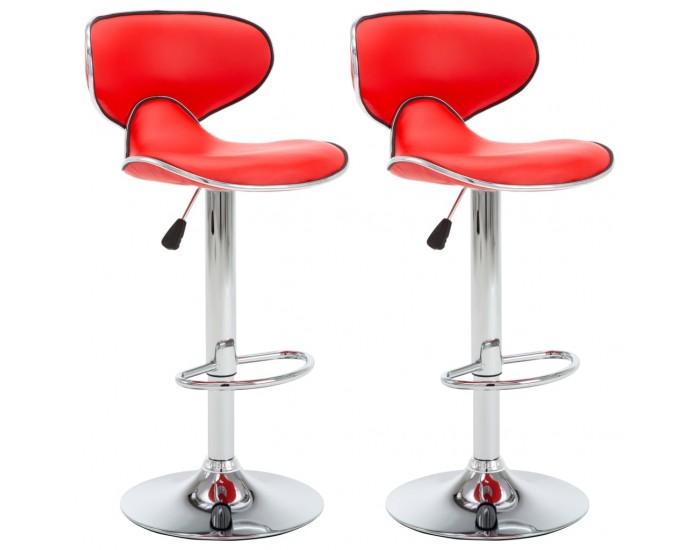 323645 Sonata H Bar Stools 2 pcs Red Faux Leather