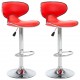 323645 Sonata H Bar Stools 2 pcs Red Faux Leather