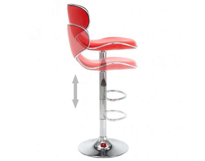 323645 Sonata H Bar Stools 2 pcs Red Faux Leather