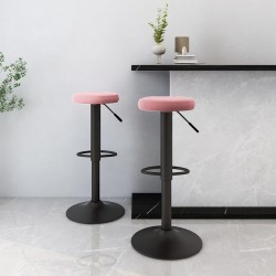 Sonata H Бар табуретки, 2 бр, розови, кадифе - Scaune de bar