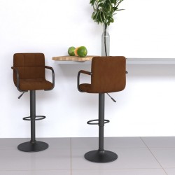 Sonata H Бар табуретки, 2 бр, кафяви, кадифе - Scaune de bar