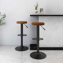 Sonata H Бар табуретки, 2 бр, кафяви, кадифе - Scaune de bar