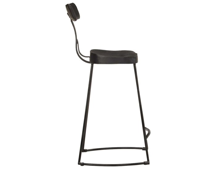Sonata Scaune de bar 2 buc Negru 49x43x88 cm lemn masiv de mango