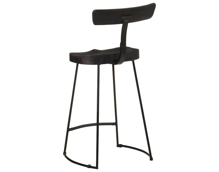 Sonata Scaune de bar 2 buc Negru 49x43x88 cm lemn masiv de mango