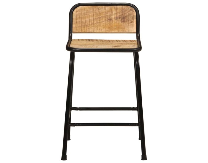 Sonata Scaune de bar 4 buc 46x35,5x70 cm lemn masiv Mango brut