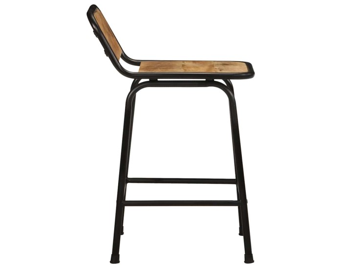 Sonata Scaune de bar 4 buc 46x35,5x70 cm lemn masiv Mango brut