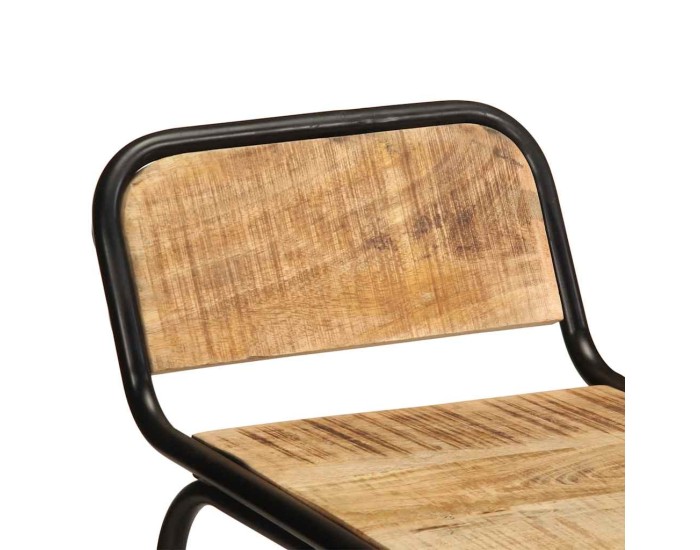 Sonata Scaune de bar 4 buc 46x35,5x70 cm lemn masiv Mango brut